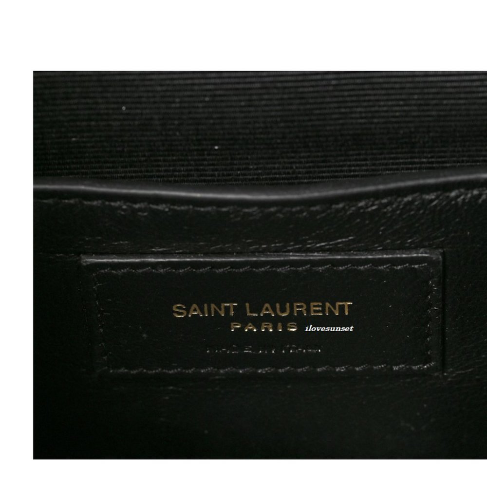 {SAINT LAURENT} YSL Grain De Poudre Tri-Quilt Small College Monogram Satchel - Picture 5 of 10